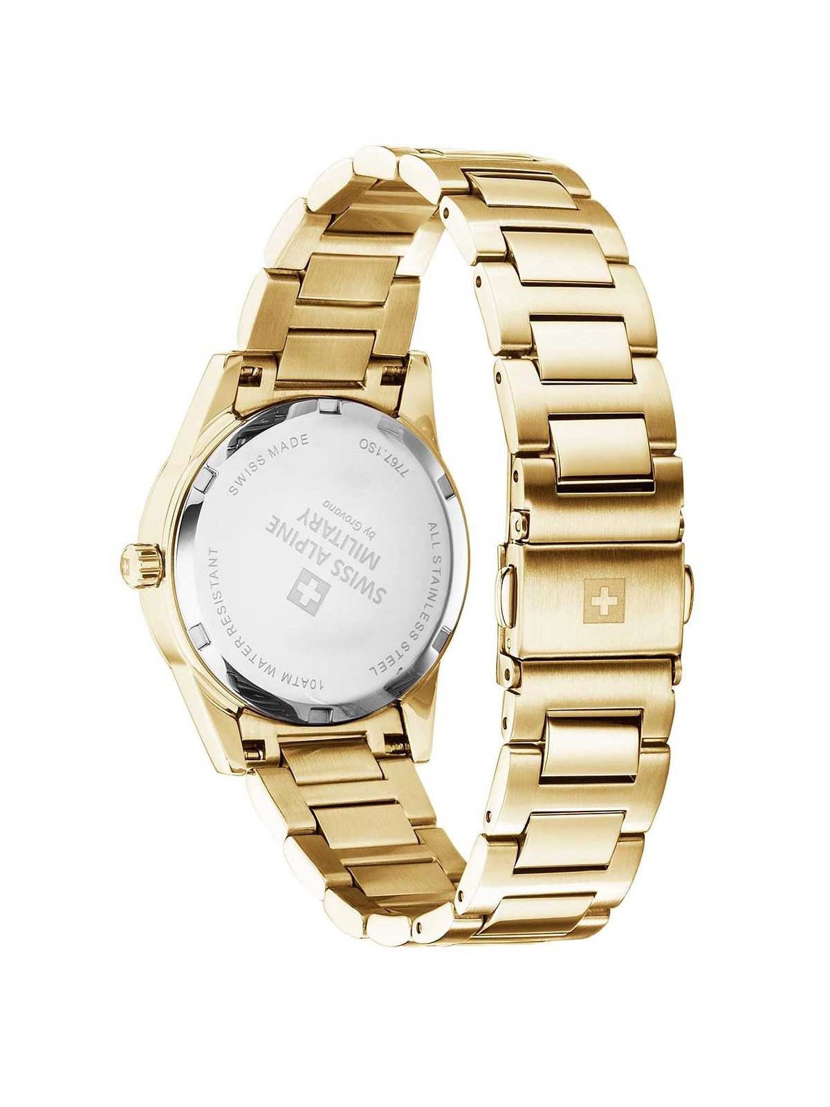 orologio donna Swiss Alpine Military 7767.1114 Ladies Watch Argos gold green 34mm 10ATM