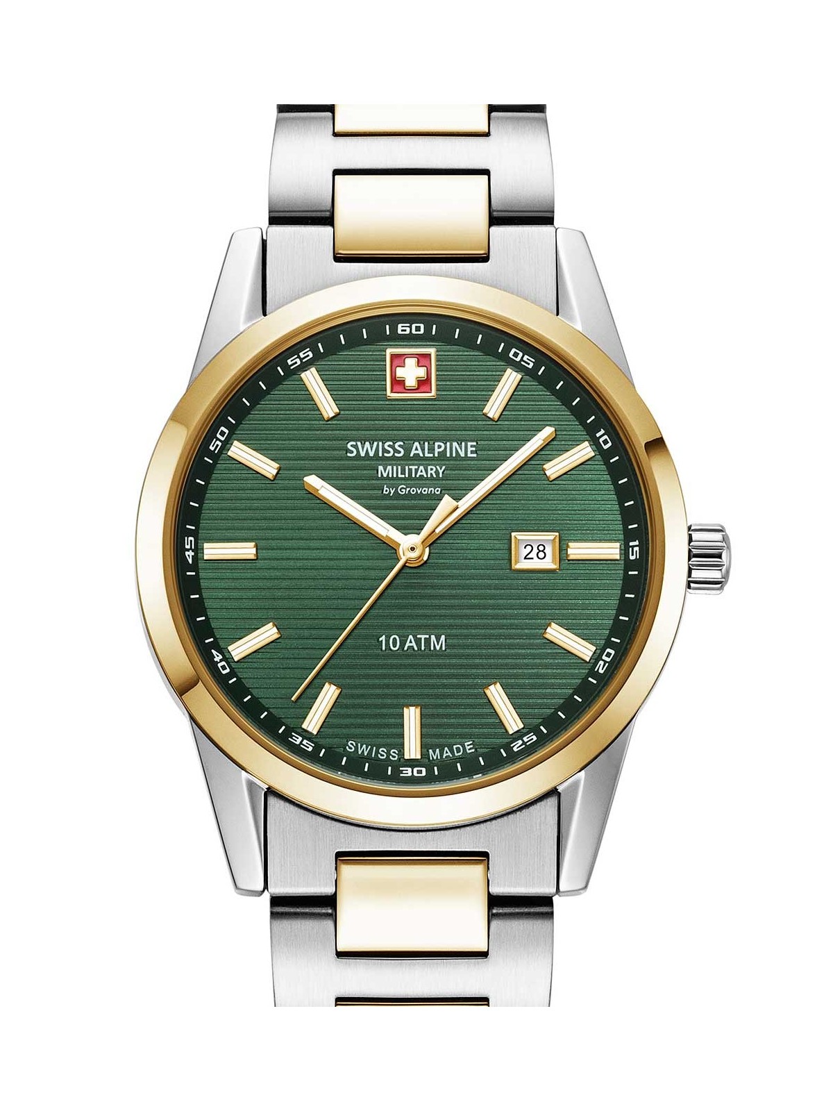 orologio donna Swiss Alpine Military 7767.1144 Ladies Watch Argos two tone green 34mm 10ATM