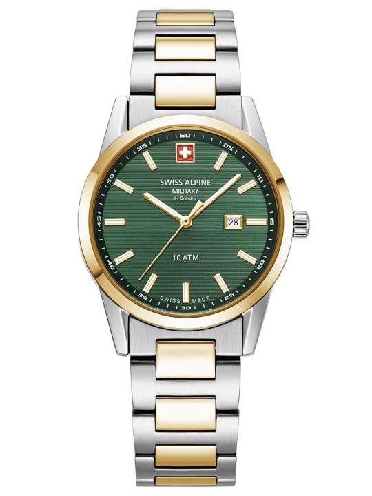 orologio donna Swiss Alpine Military 7767.1144 Ladies Watch Argos two tone green 34mm 10ATM