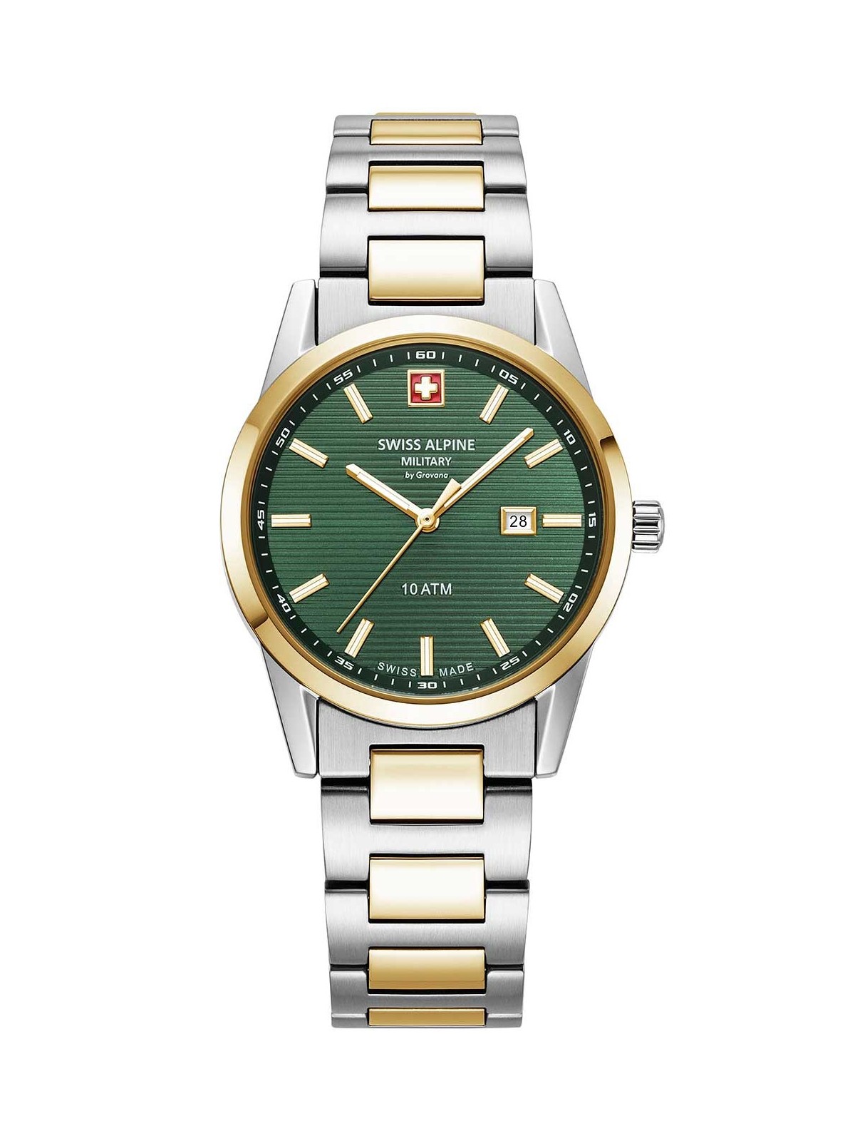 orologio donna Swiss Alpine Military 7767.1144 Ladies Watch Argos two tone green 34mm 10ATM