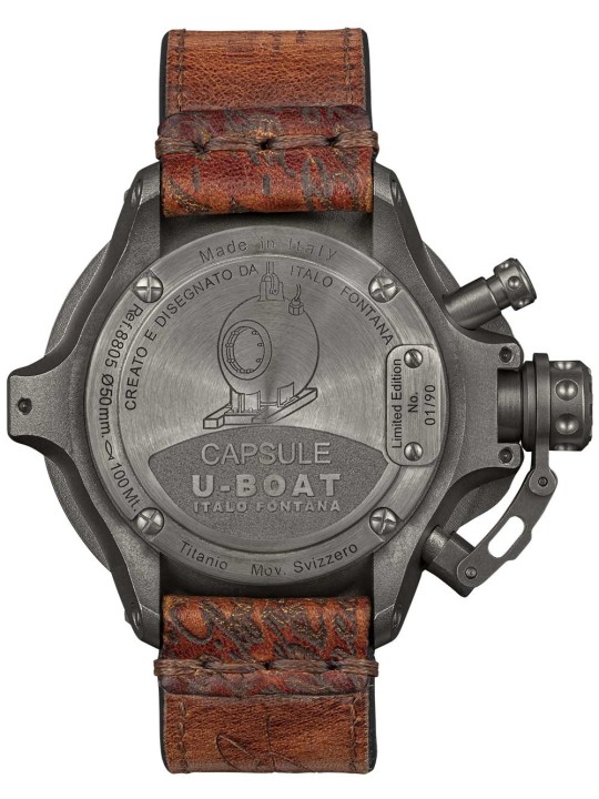 orologio uomo U-Boat 8805 Mens Watch Capsule Titanium BK BE 50mm 10ATM