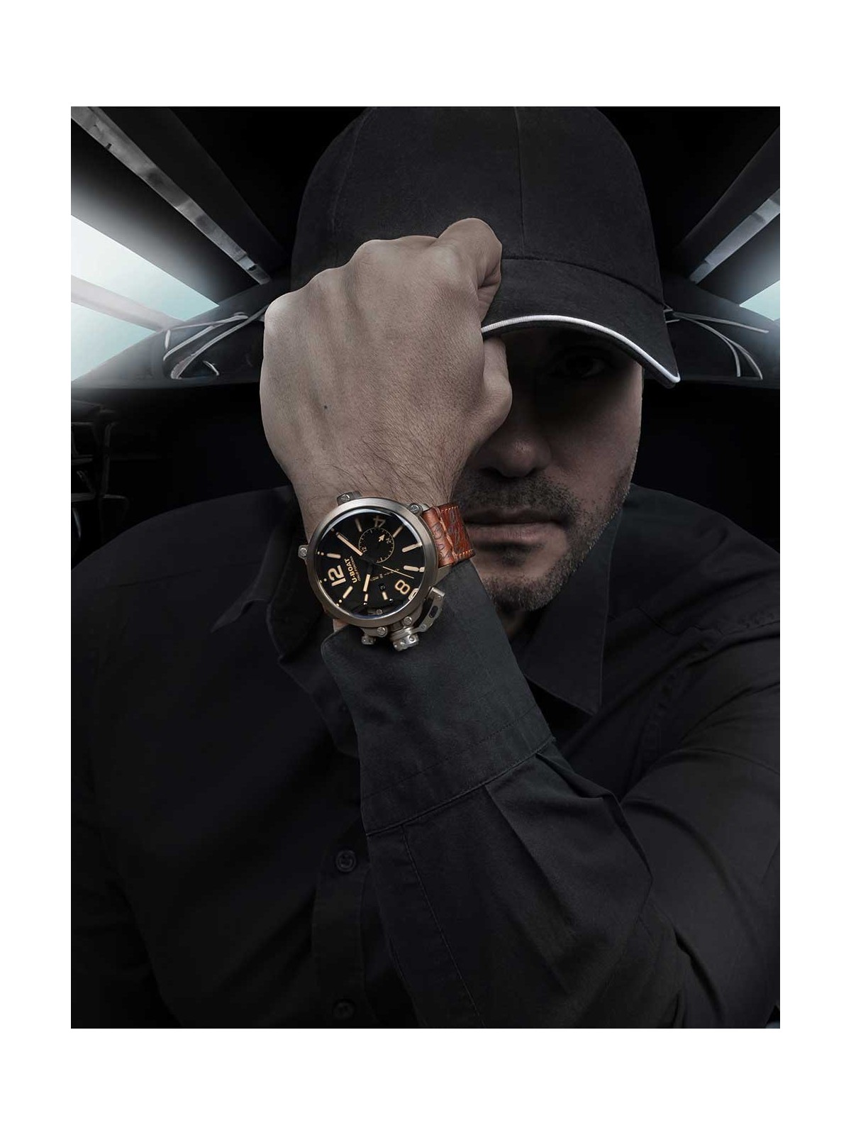 orologio uomo U-Boat 8805 Mens Watch Capsule Titanium BK BE 50mm 10ATM