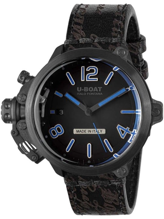 orologio uomo U-Boat 8808 Mens Watch Capsule PVD BK BL 45mm