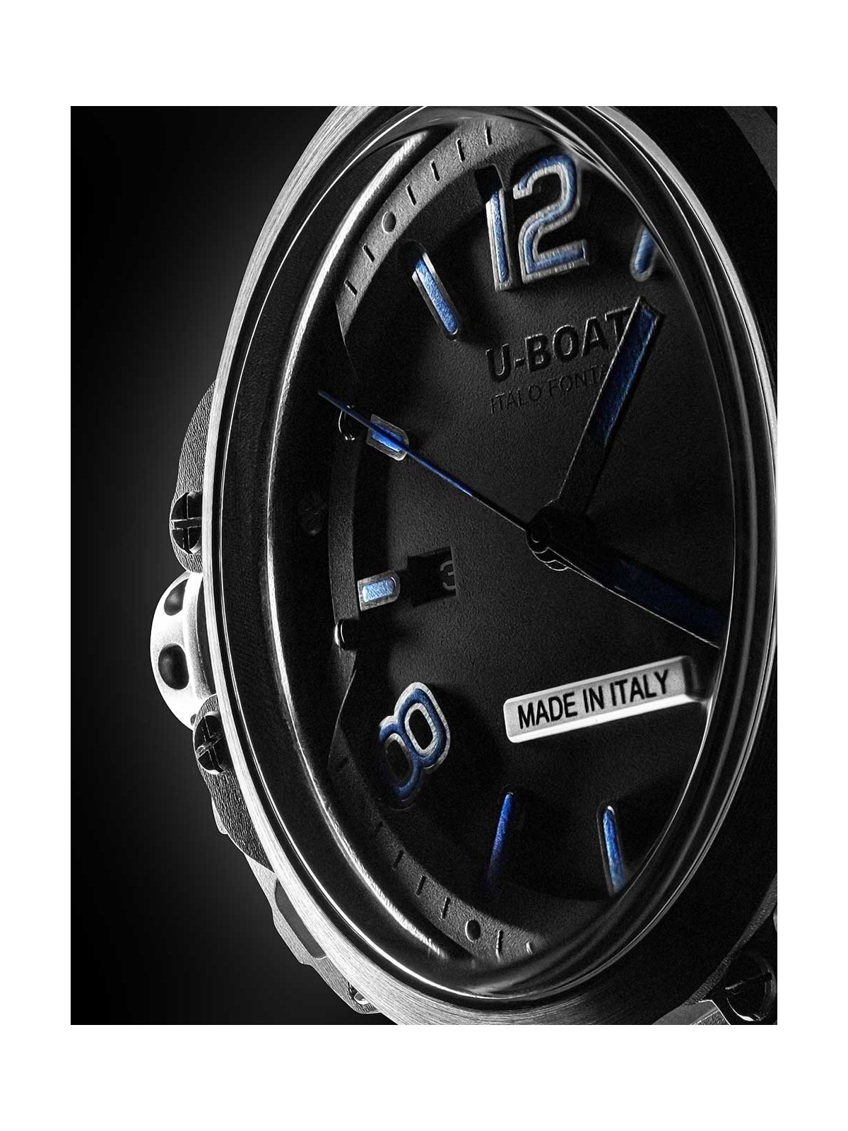 orologio uomo U-Boat 8808 Mens Watch Capsule PVD BK BL 45mm