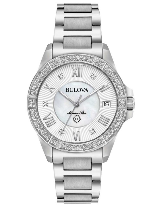 orologio donna Bulova 96R232 Ladies Watch Marine Star Diamond 32mm 10ATM