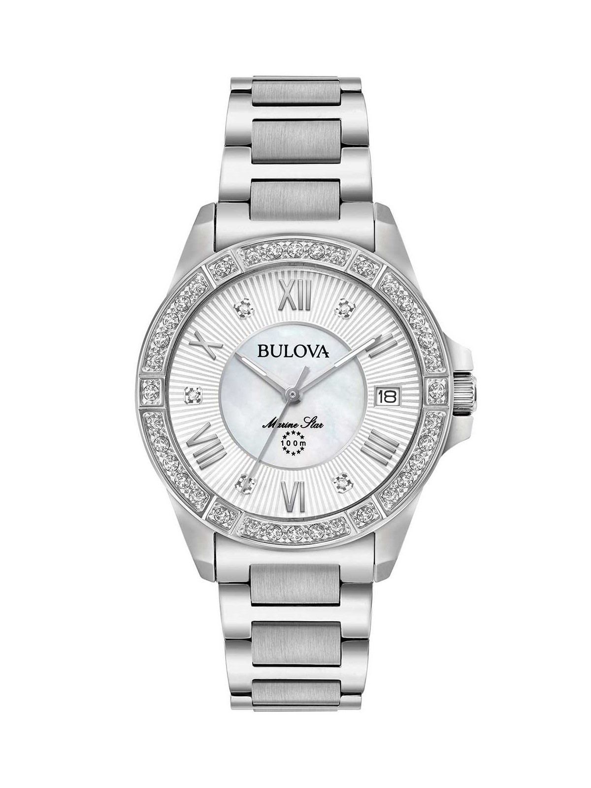 orologio donna Bulova 96R232 Ladies Watch Marine Star Diamond 32mm 10ATM