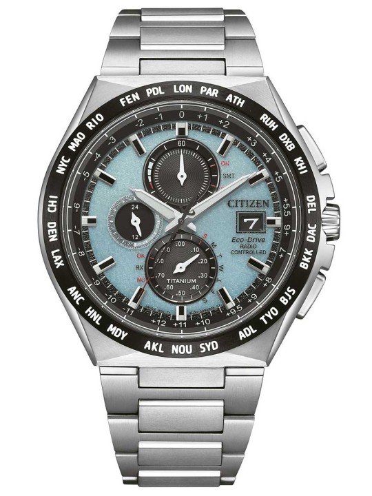 orologio uomo Citizen AT8238-84M Mens Watch Eco-Drive Super-Titanium radio controlled Chronograph 44mm 10ATM