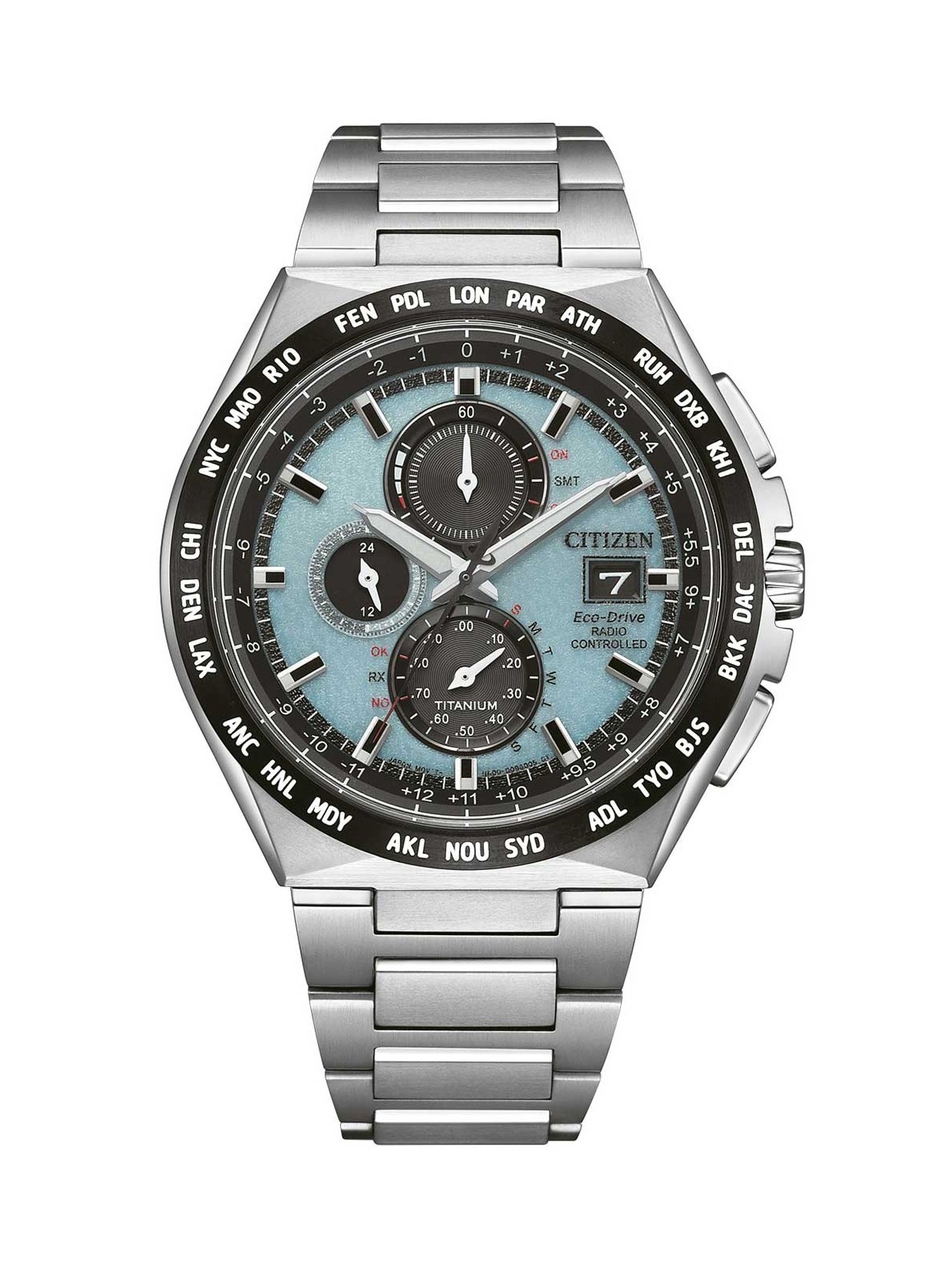 orologio uomo Citizen AT8238-84M Mens Watch Eco-Drive Super-Titanium radio controlled Chronograph 44mm 10ATM