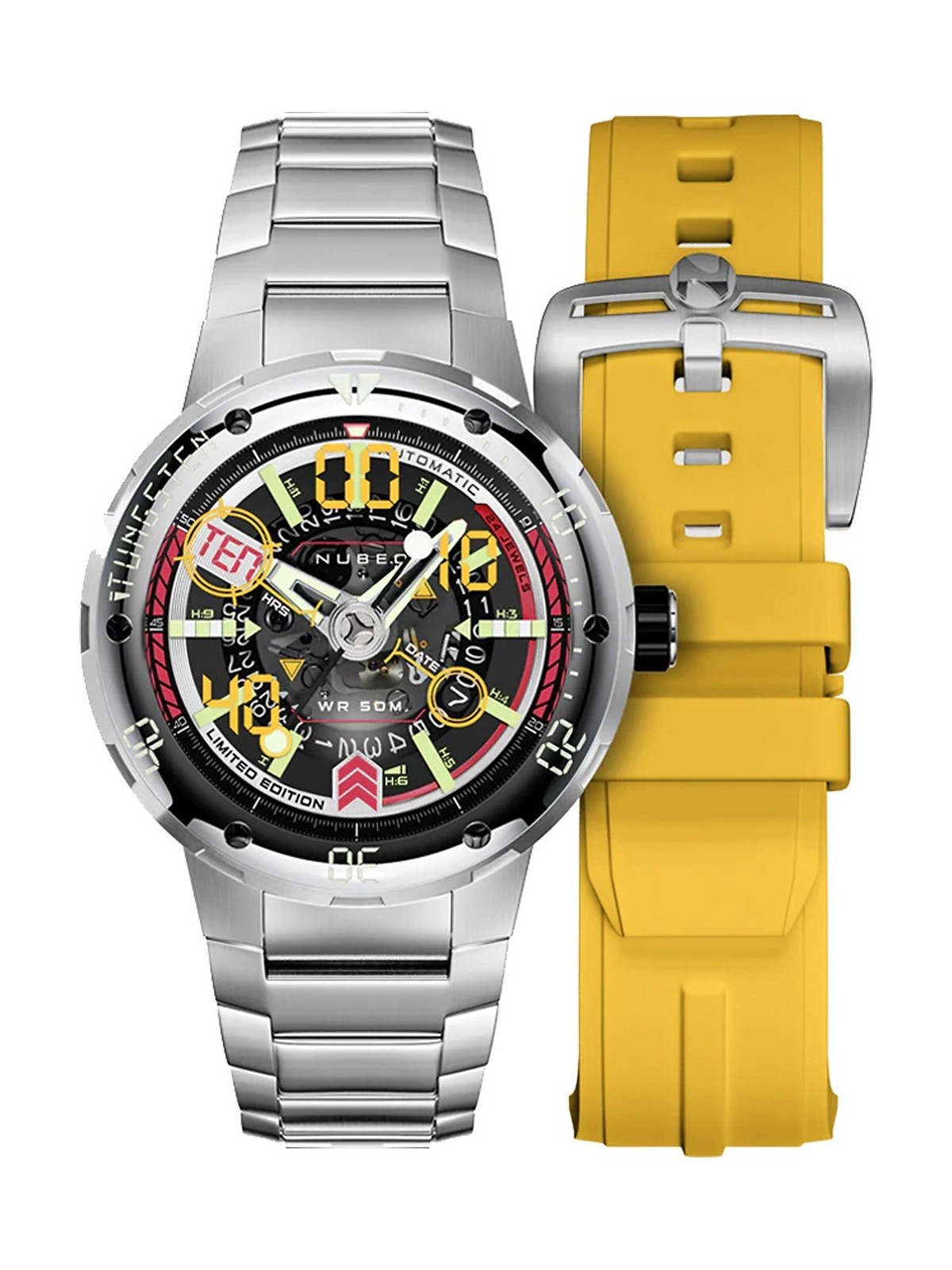 orologio uomo Nubeo NB-6090-11 Mens Watch Mariner 9 Automatic Limited Edition 50mm 5ATM