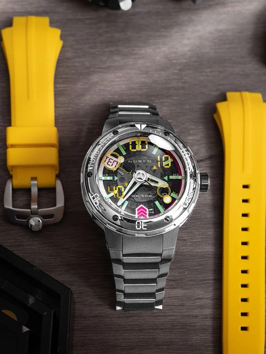 orologio uomo Nubeo NB-6090-11 Mens Watch Mariner 9 Automatic Limited Edition 50mm 5ATM