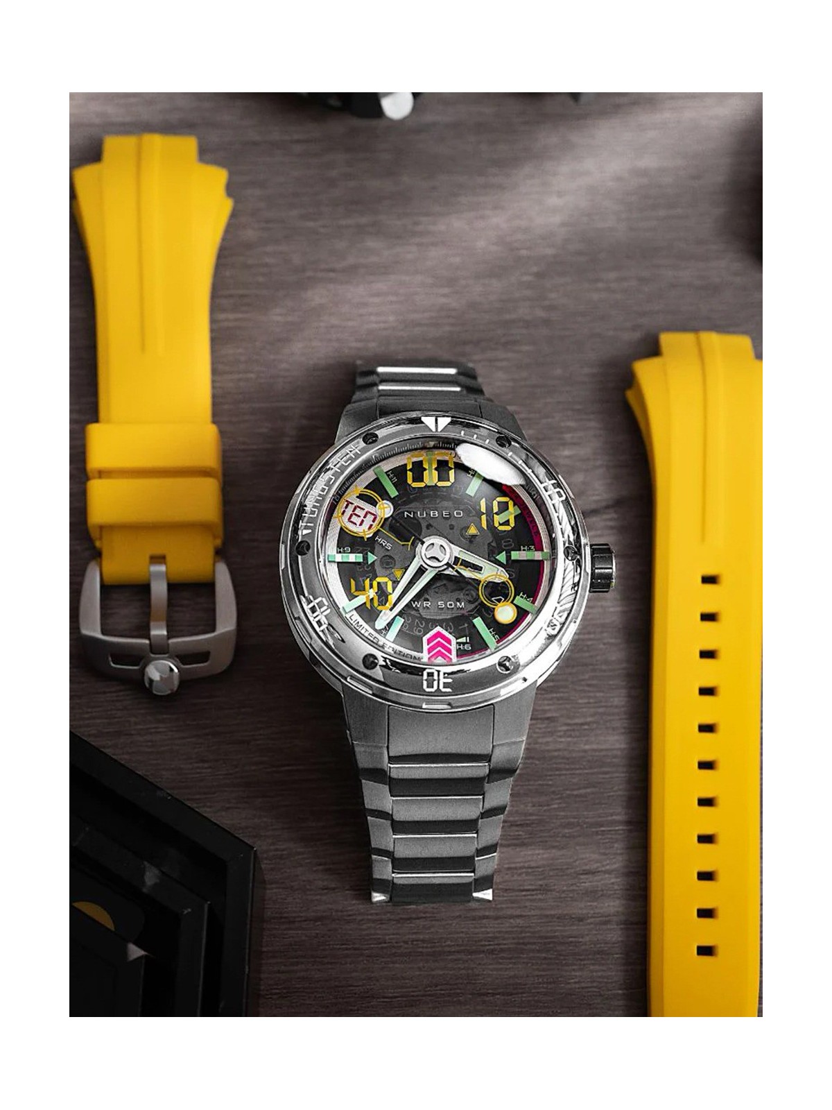 orologio uomo Nubeo NB-6090-11 Mens Watch Mariner 9 Automatic Limited Edition 50mm 5ATM
