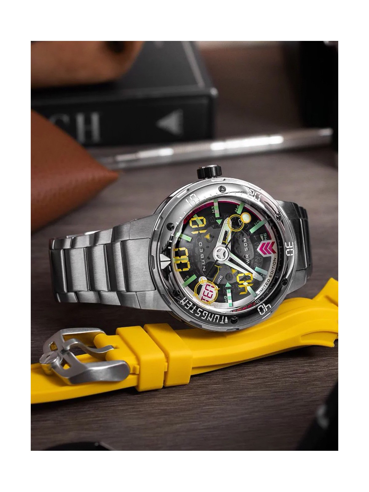 orologio uomo Nubeo NB-6090-11 Mens Watch Mariner 9 Automatic Limited Edition 50mm 5ATM