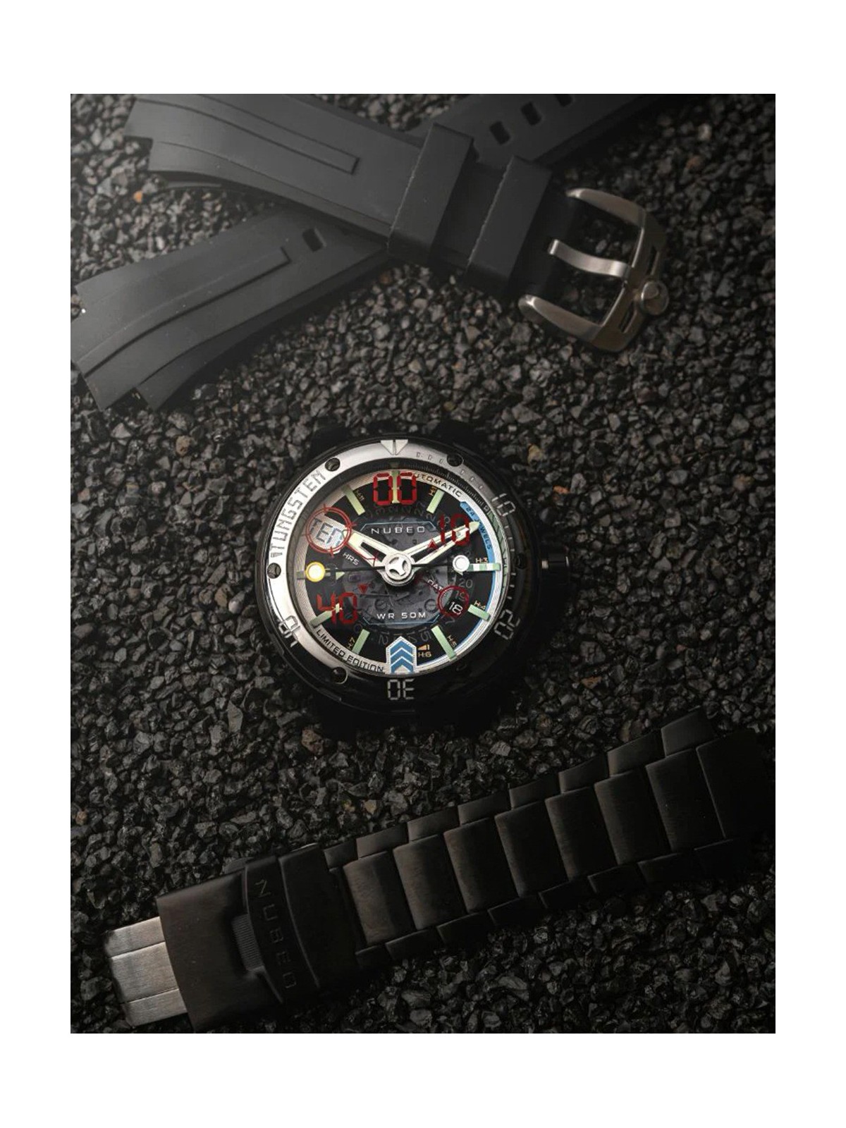 orologio uomo Nubeo NB-6090-22 Mens Watch Mariner 9 Automatic Limited Edition 50mm 5ATM