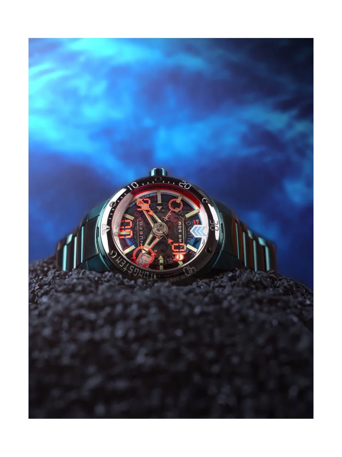 orologio uomo Nubeo NB-6090-44 Mens Watch Mariner 9 Automatic Limited Edition 50mm 5ATM