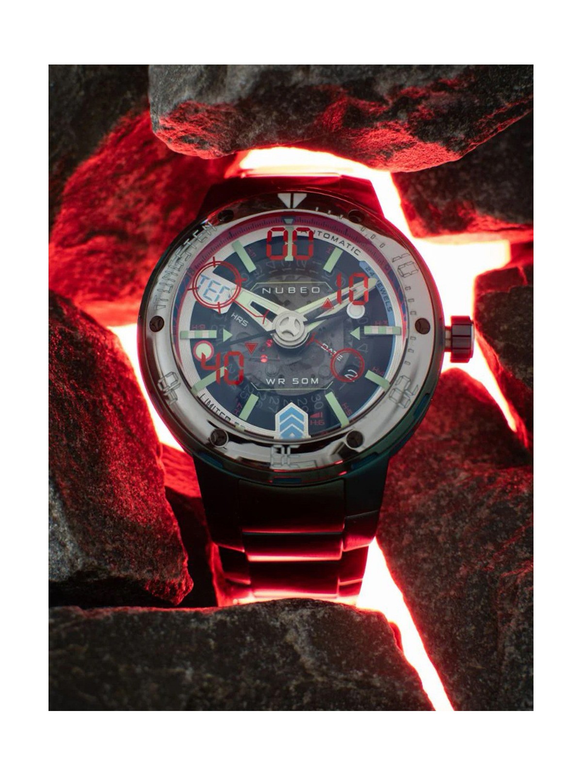 orologio uomo Nubeo NB-6090-44 Mens Watch Mariner 9 Automatic Limited Edition 50mm 5ATM