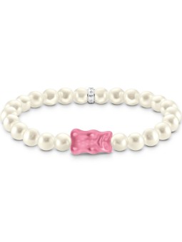 bracciale donna Thomas Sabo A2154-082-9-L17 Gold Bears Pearl Bracelet pink 17 cm