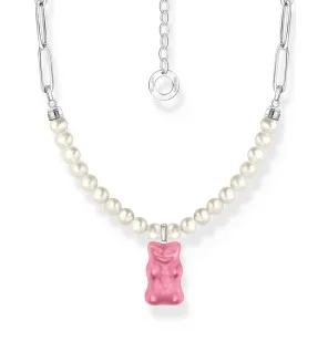 collana donna Thomas Sabo KE2207-082-9-L45V Link Chain with Pearls and pink Gold Bears Pendant 40-45 cm Ladies