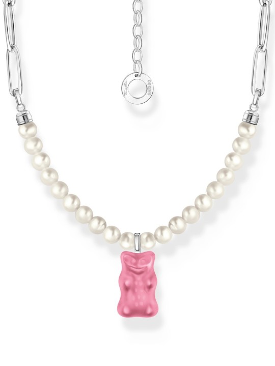 collana donna Thomas Sabo KE2207-082-9-L45V Link Chain with Pearls and pink Gold Bears Pendant 40-45 cm Ladies