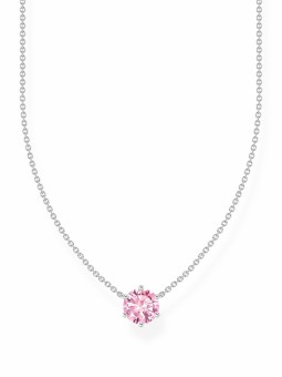 collana donna Thomas Sabo KE2210-051-9-L45V Silver Necklace with pink Zirconia Pendant 40-45 cm Ladies