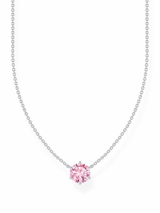 collana donna Thomas Sabo KE2210-051-9-L45V Silver Necklace with pink Zirconia Pendant 40-45 cm Ladies