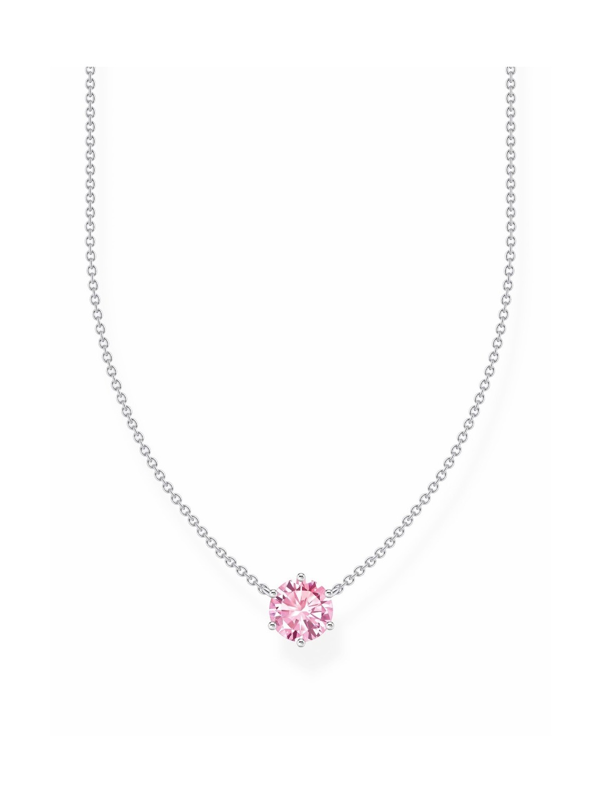 collana donna Thomas Sabo KE2210-051-9-L45V Silver Necklace with pink Zirconia Pendant 40-45 cm Ladies