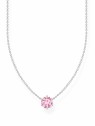 collana donna Thomas Sabo KE2210-051-9-L45V Silver Necklace with pink Zirconia Pendant 40-45 cm Ladies