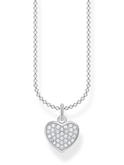 collana donna Thomas Sabo KE2046-051-14-L38V Silver Pavé Heart Necklace 36-38 cm Ladies