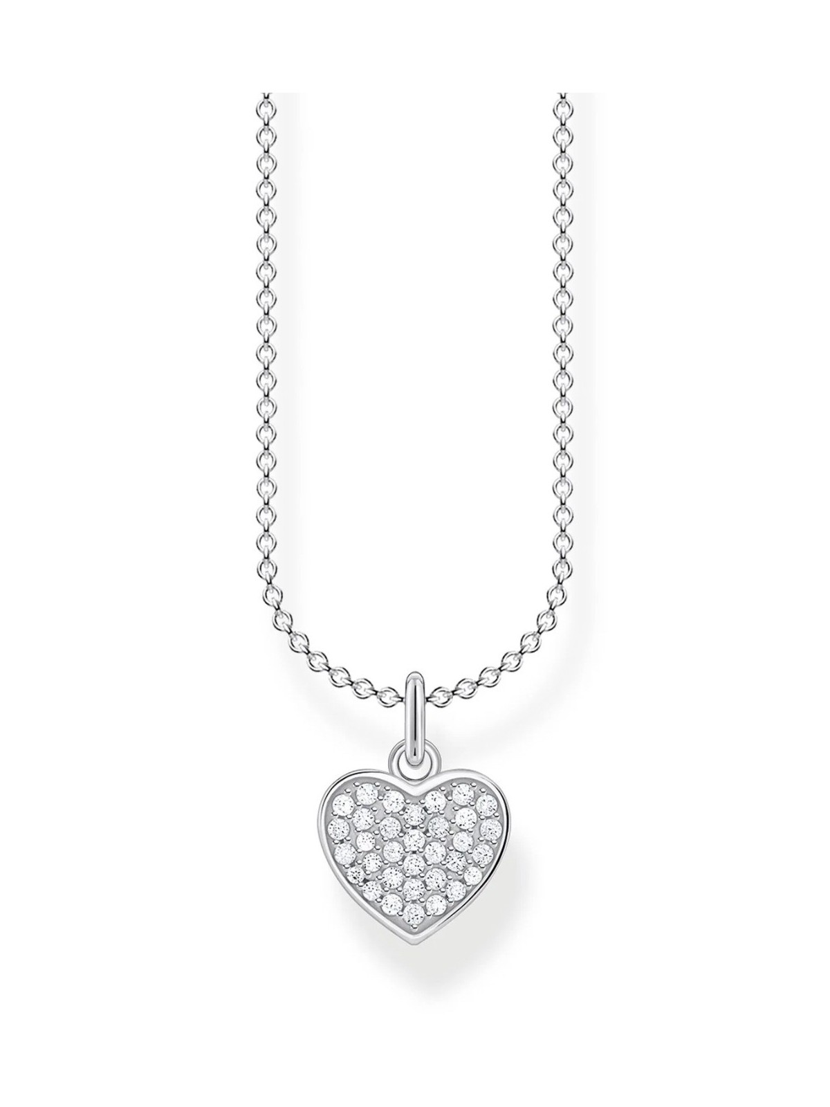 collana donna Thomas Sabo KE2046-051-14-L38V Silver Pavé Heart Necklace 36-38 cm Ladies
