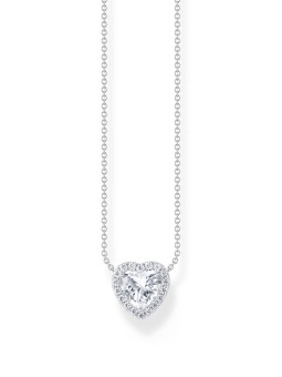 collana donna Thomas Sabo KE2280-051-14-L45V Silver Necklace with Halo-Pendant in Heart Shape 40-45 cm Ladies