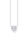 collana donna Thomas Sabo KE2280-051-14-L45V Silver Necklace with Halo-Pendant in Heart Shape 40-45 cm Ladies