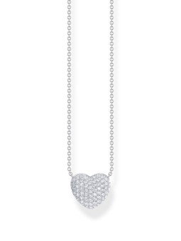 collana donna Thomas Sabo KE2277-051-14-L45V Silver Heart Necklace with Zirconia 40-45 cm Ladies