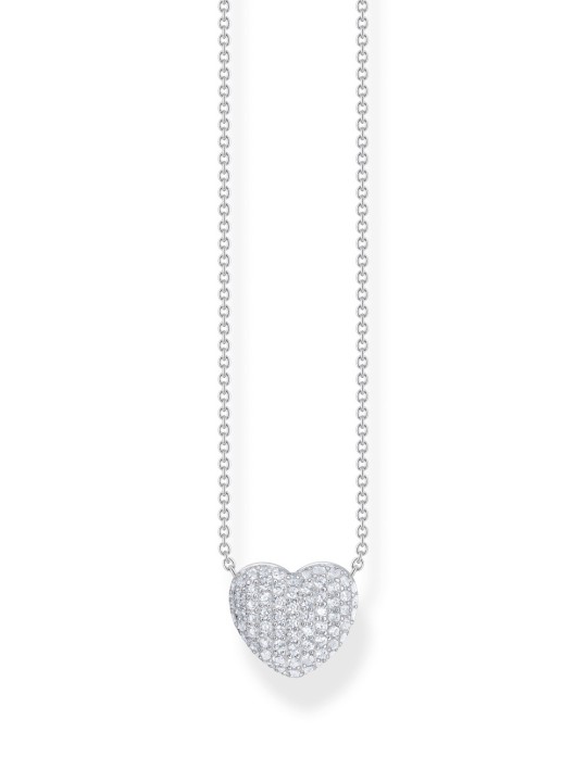 collana donna Thomas Sabo KE2277-051-14-L45V Silver Heart Necklace with Zirconia 40-45 cm Ladies
