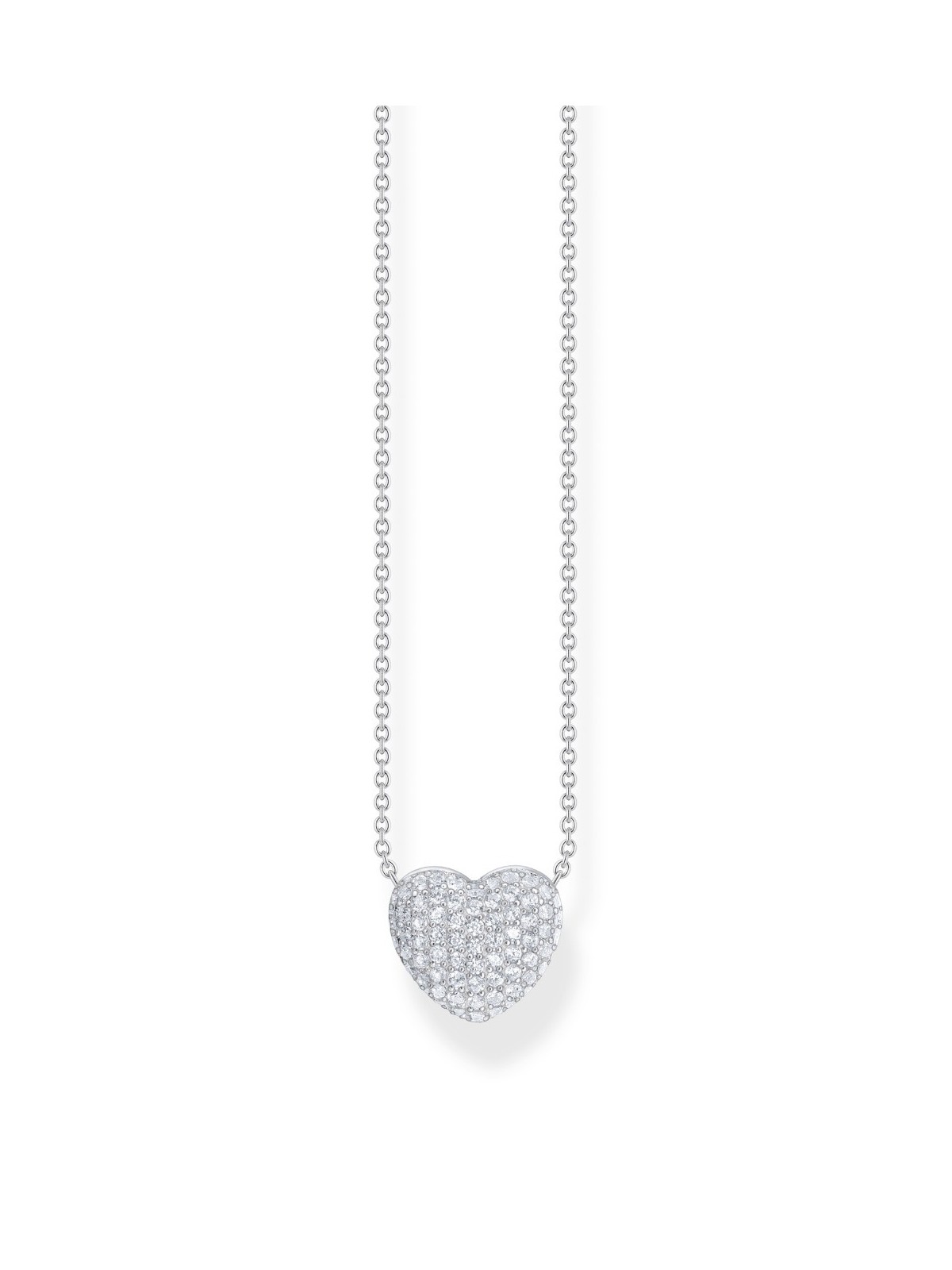 collana donna Thomas Sabo KE2277-051-14-L45V Silver Heart Necklace with Zirconia 40-45 cm Ladies