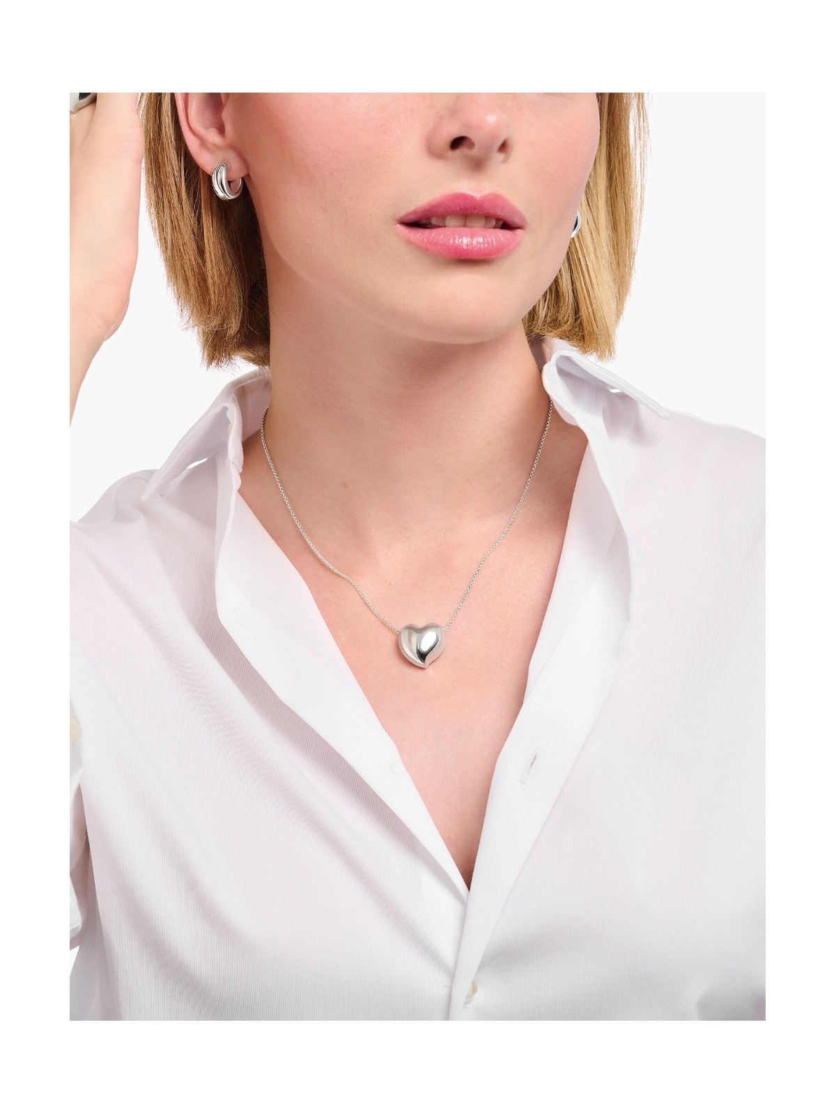 collana donna Thomas Sabo KE2276-001-21-L45V Bold - Silver Necklace with Pendant in Heart Shape 40-45 cm Ladies