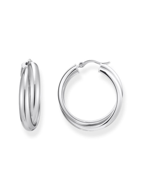 orecchini donna Thomas Sabo CR738-001-21 Bold - Silver Hoop Earrings 27,0 mm Intertwined design Ladies