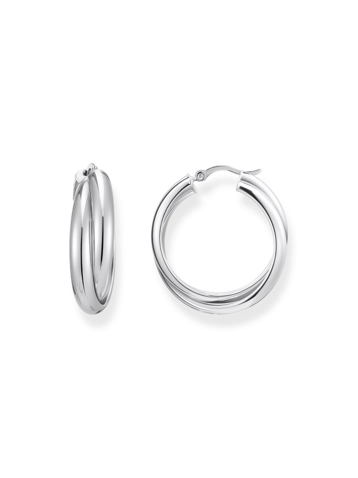 orecchini donna Thomas Sabo CR738-001-21 Bold - Silver Hoop Earrings 27,0 mm Intertwined design Ladies