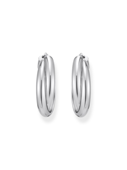 orecchini donna Thomas Sabo CR738-001-21 Bold - Silver Hoop Earrings 27,0 mm Intertwined design Ladies