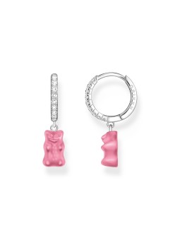 orecchini donna Thomas Sabo CR726-052-9 Silver Single Hoop Earrings with pink Gold Bears 28,0 mm Ladies
