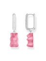 orecchini donna Thomas Sabo CR727-052-9 Silver Single Hoop Earrings Midiversion with pink Gold Bears 34,5 mm Ladies