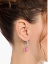 orecchini donna Thomas Sabo CR727-052-9 Silver Single Hoop Earrings Midiversion with pink Gold Bears 34,5 mm Ladies