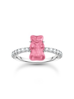 anello donna Thomas Sabo TR2459-052-9-54 Silver Ring with pink Gold Bears and Zirconia Ladies