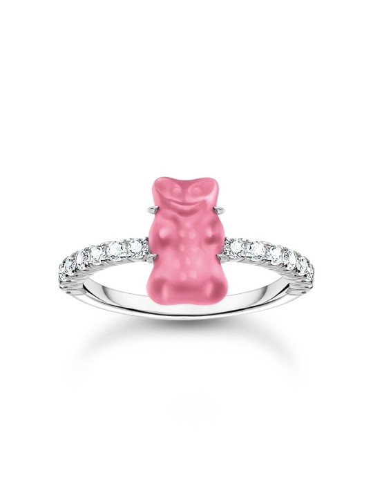 anello donna Thomas Sabo TR2459-052-9-54 Silver Ring with pink Gold Bears and Zirconia Ladies