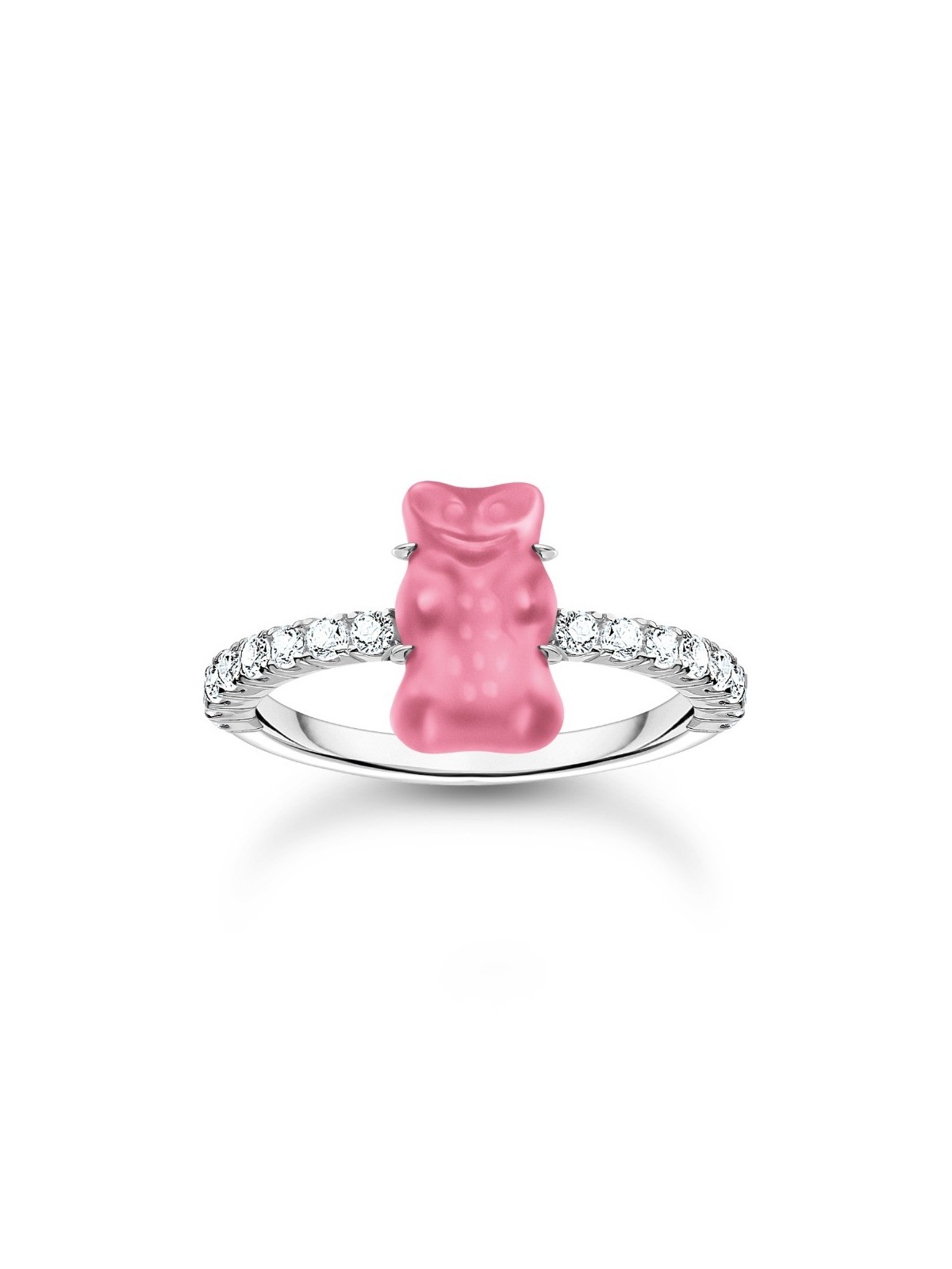 anello donna Thomas Sabo TR2459-052-9-54 Silver Ring with pink Gold Bears and Zirconia Ladies