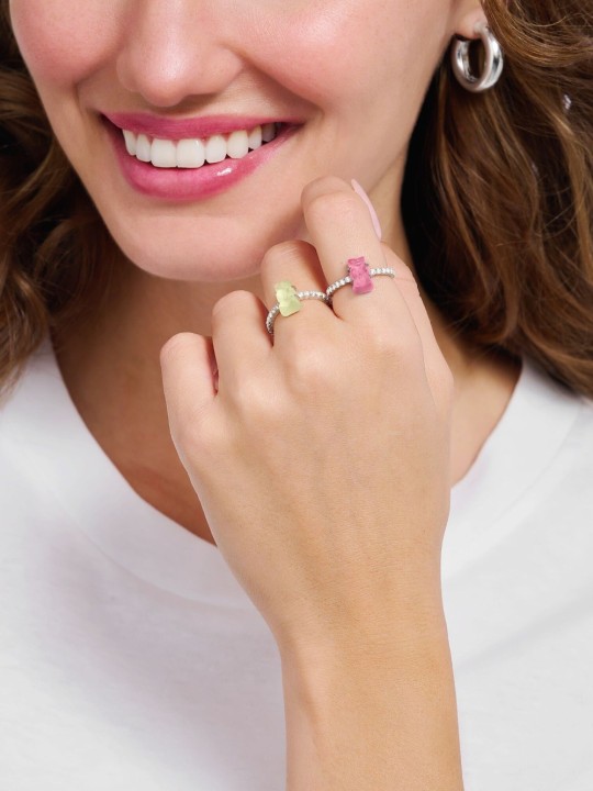 anello donna Thomas Sabo TR2459-052-9-54 Silver Ring with pink Gold Bears and Zirconia Ladies