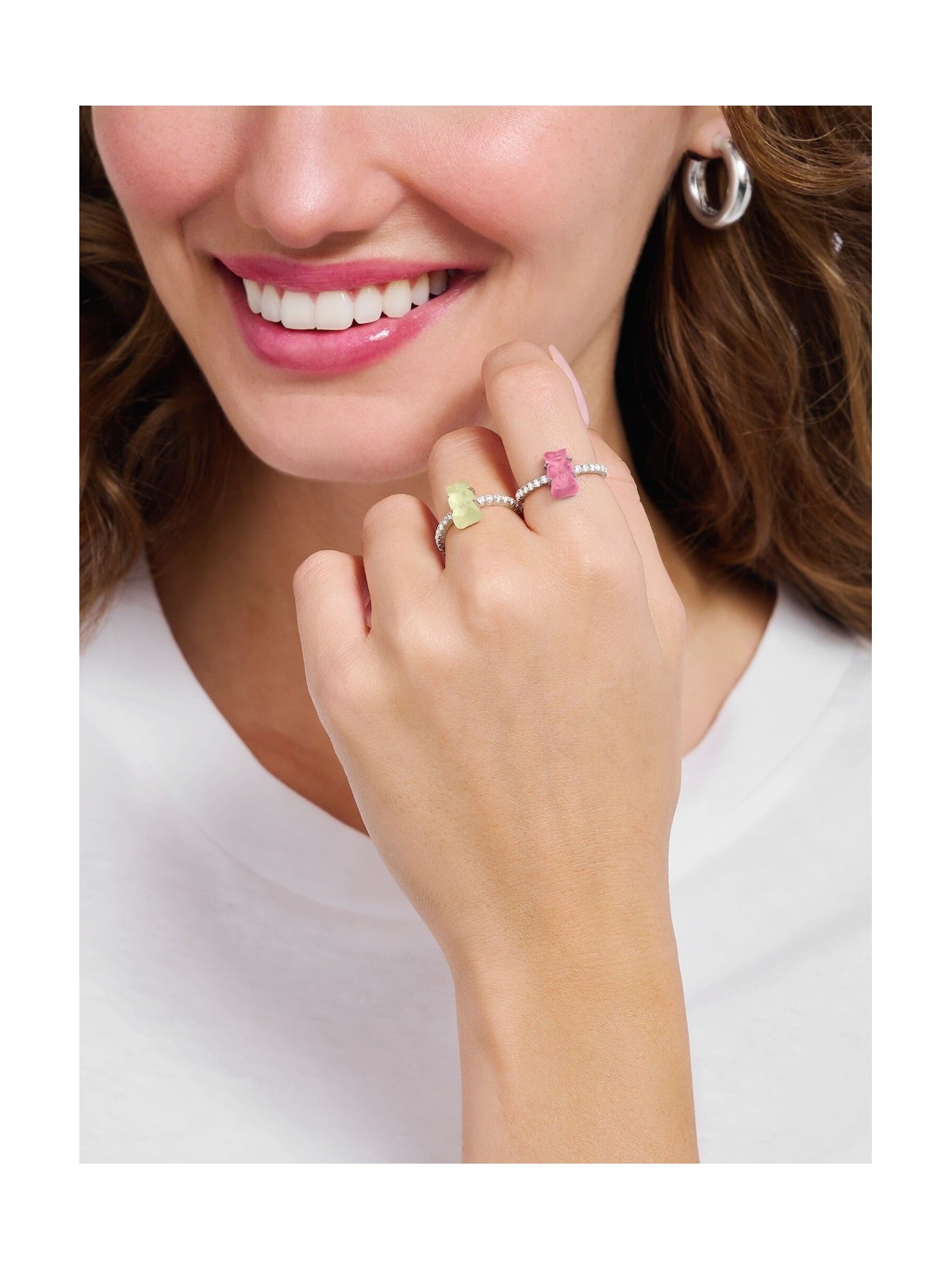 anello donna Thomas Sabo TR2459-052-9-54 Silver Ring with pink Gold Bears and Zirconia Ladies