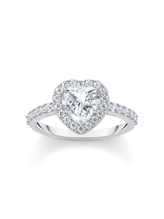 anello donna Thomas Sabo TR2477-051-14-56 Silver Halo-Ring in Heart Shape with white Zirconia Ladies