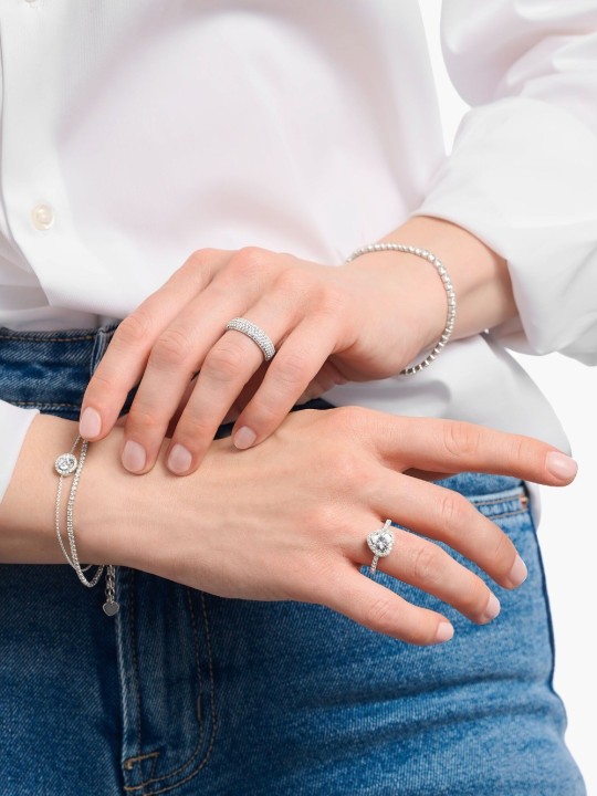 anello donna Thomas Sabo TR2477-051-14-56 Silver Halo-Ring in Heart Shape with white Zirconia Ladies