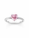 anello donna Thomas Sabo TR2476-051-9-56 Silver Ring with pink Stone in Heart Shape Ladies