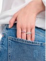 anello donna Thomas Sabo TR2476-051-9-56 Silver Ring with pink Stone in Heart Shape Ladies
