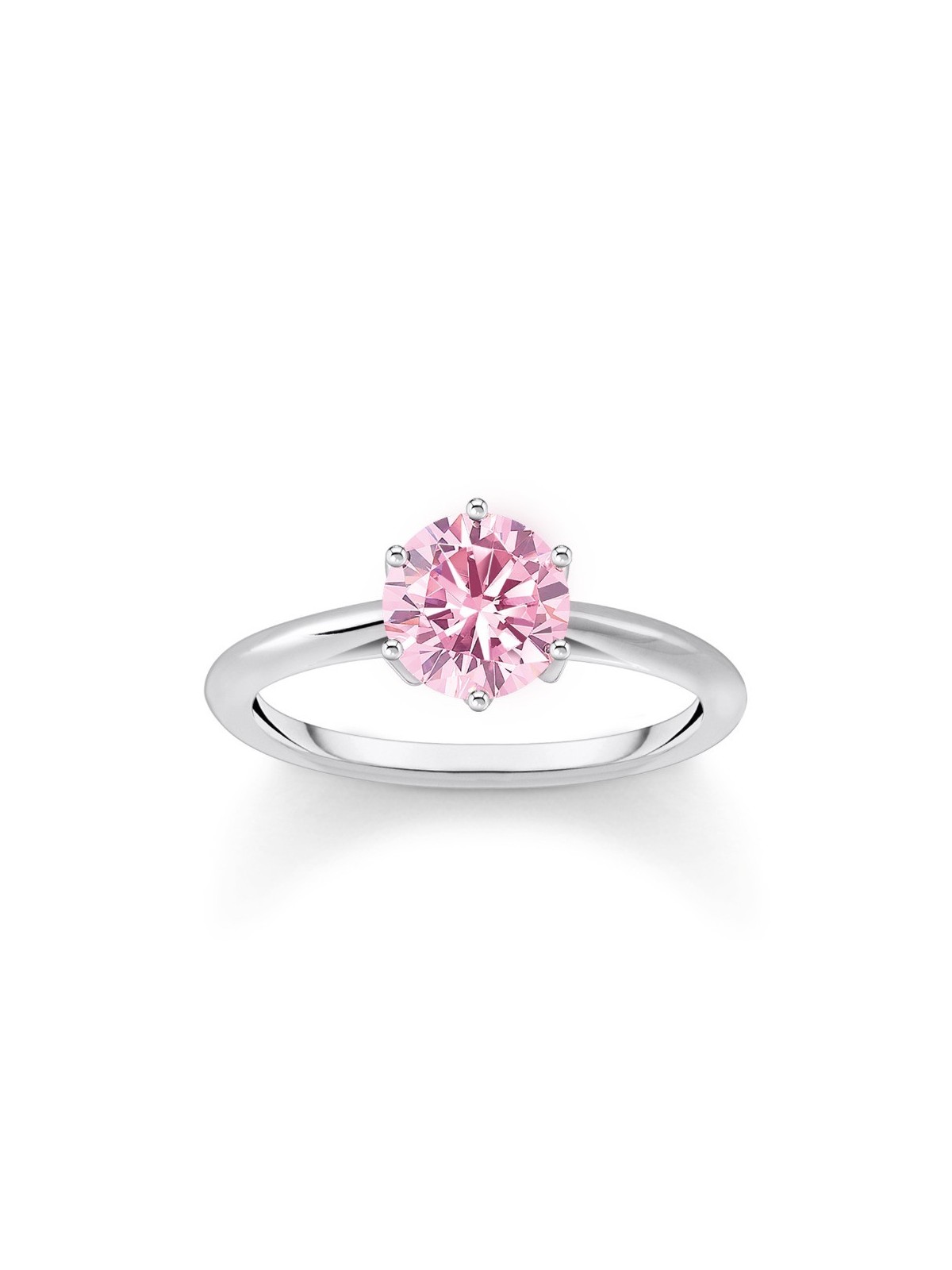 anello donna Thomas Sabo TR2474-051-9-56 Silver Ring with pink Stone in Brilliant-cut Ladies
